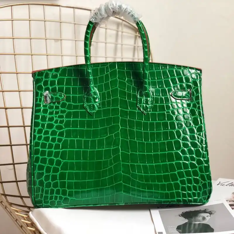 Cheap Hermes Birkin Bag Alligator Leather Gold Hardware In Green