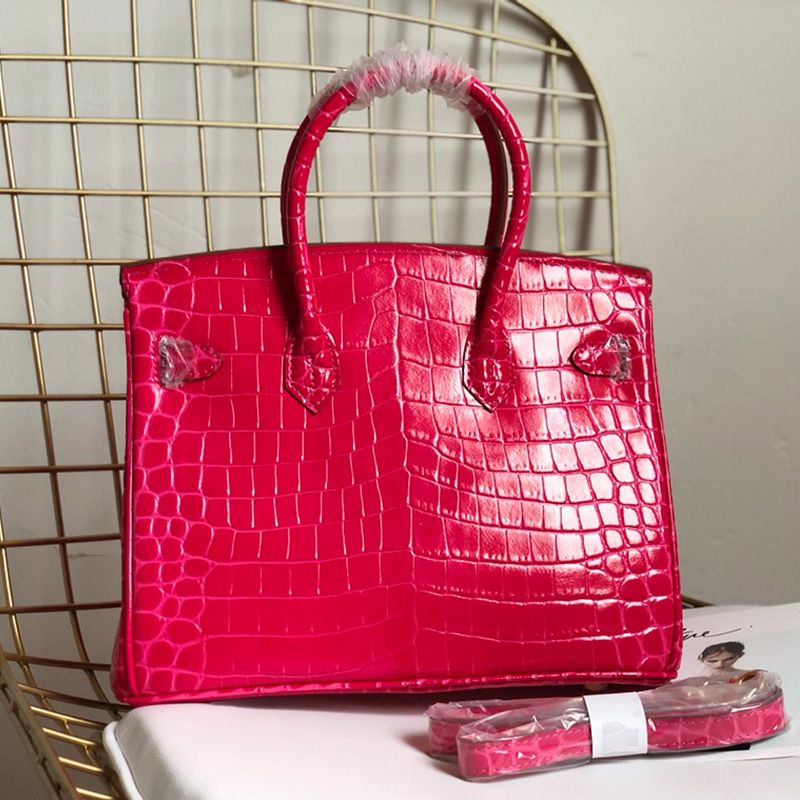 Hermes Birkin Bag Alligator Leather Gold Hardware In Rose