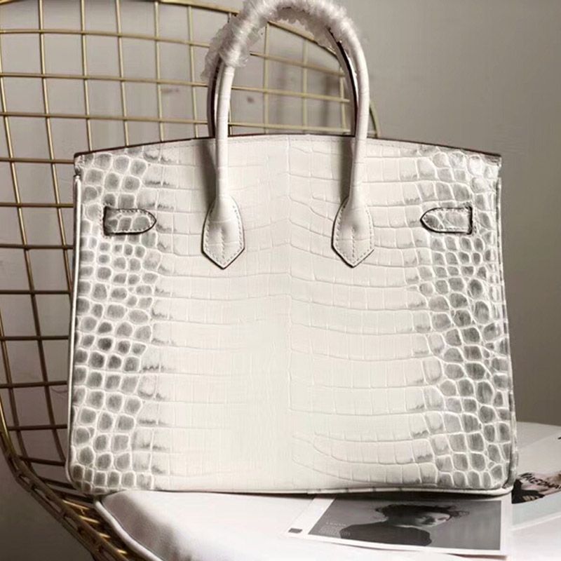 Hermes Birkin Bag Alligator Leather Gold Hardware In White