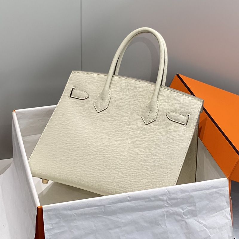 Hermes Birkin Bag Epsom Leather Gold Hardware In White