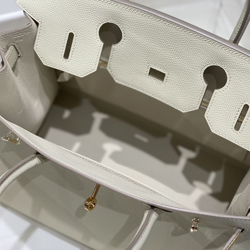 Hermes Birkin Bag Epsom Leather Gold Hardware In White