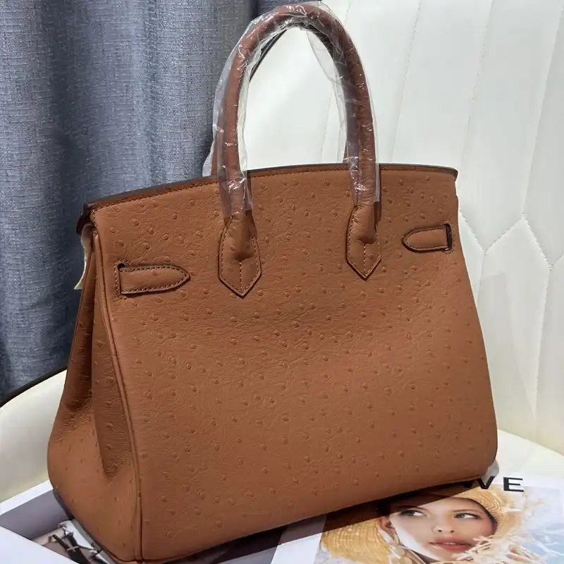 Cheap Hermes Birkin Bag Ostrich Leather Gold Hardware In Brown