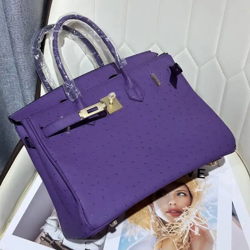 Affordable Hermes Birkin Bag Ostrich Leather Gold Hardware In Purple