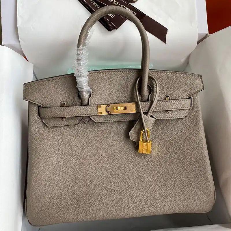 Hermes Birkin Bag Togo Leather Gold Hardware In Asphalt Grey