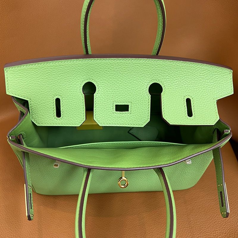 Hermes Birkin Bag Togo Leather Gold Hardware In Avocado Green