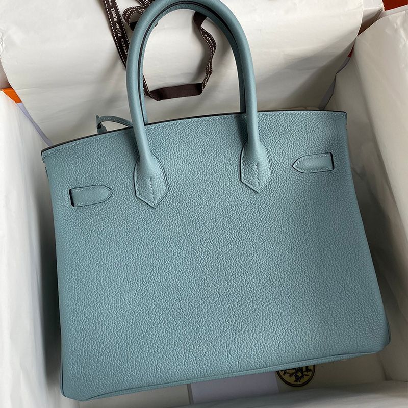 Hermes Birkin Bag Togo Leather Gold Hardware In Azure