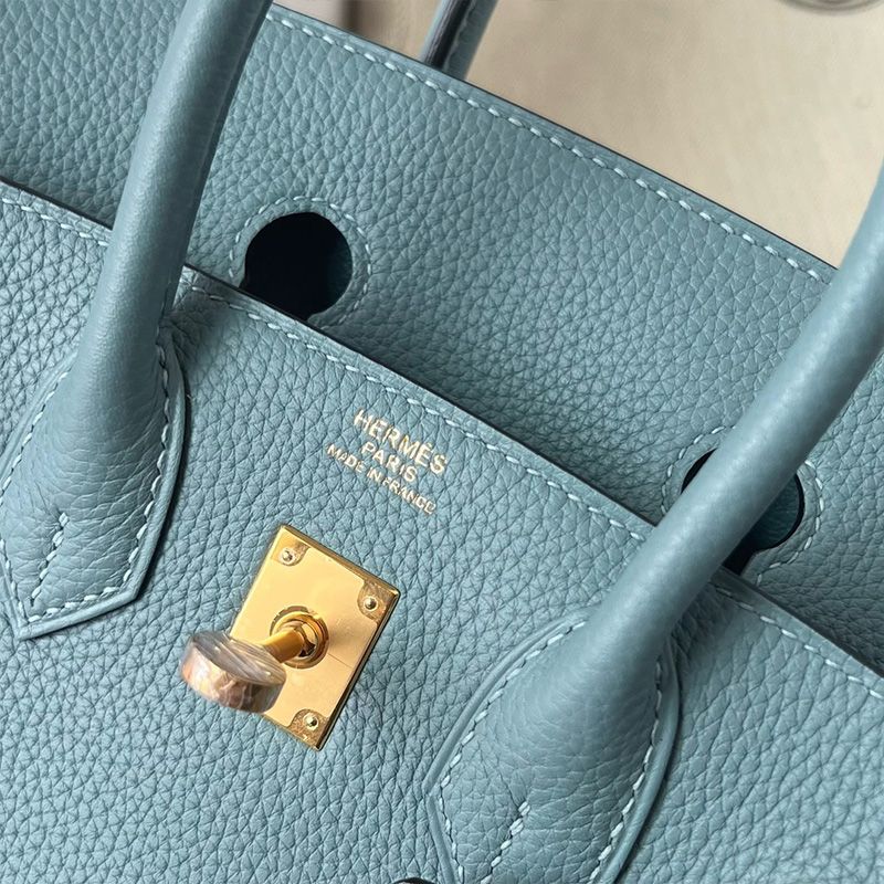 Hermes Birkin Bag Togo Leather Gold Hardware In Azure