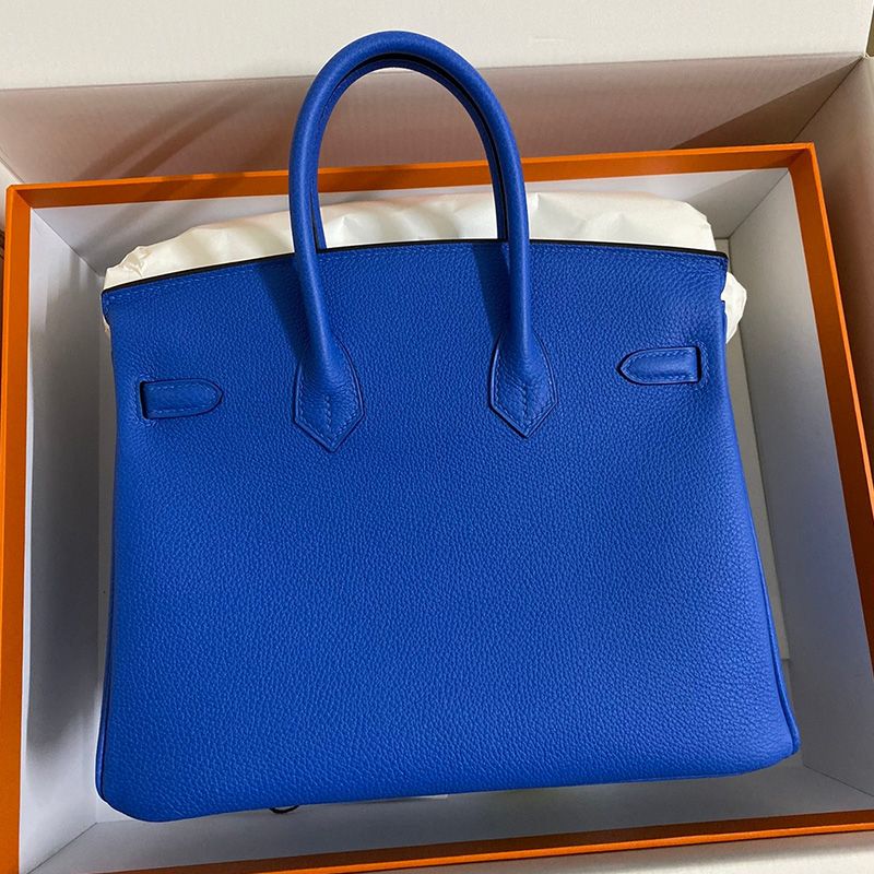 Hermes Birkin Bag Togo Leather Gold Hardware In Blue