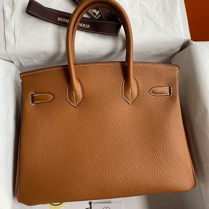 Hermes Birkin Bag Togo Leather Gold Hardware In Brown