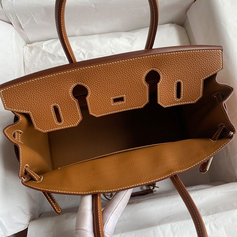 Hermes Birkin Bag Togo Leather Gold Hardware In Brown