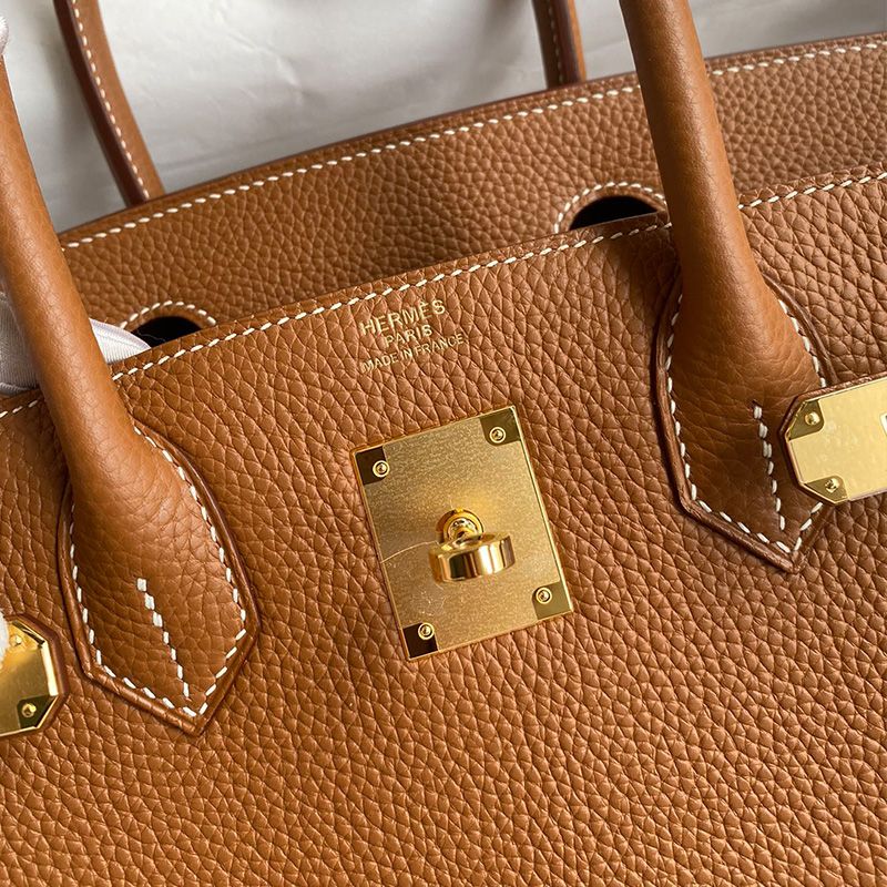 Hermes Birkin Bag Togo Leather Gold Hardware In Brown