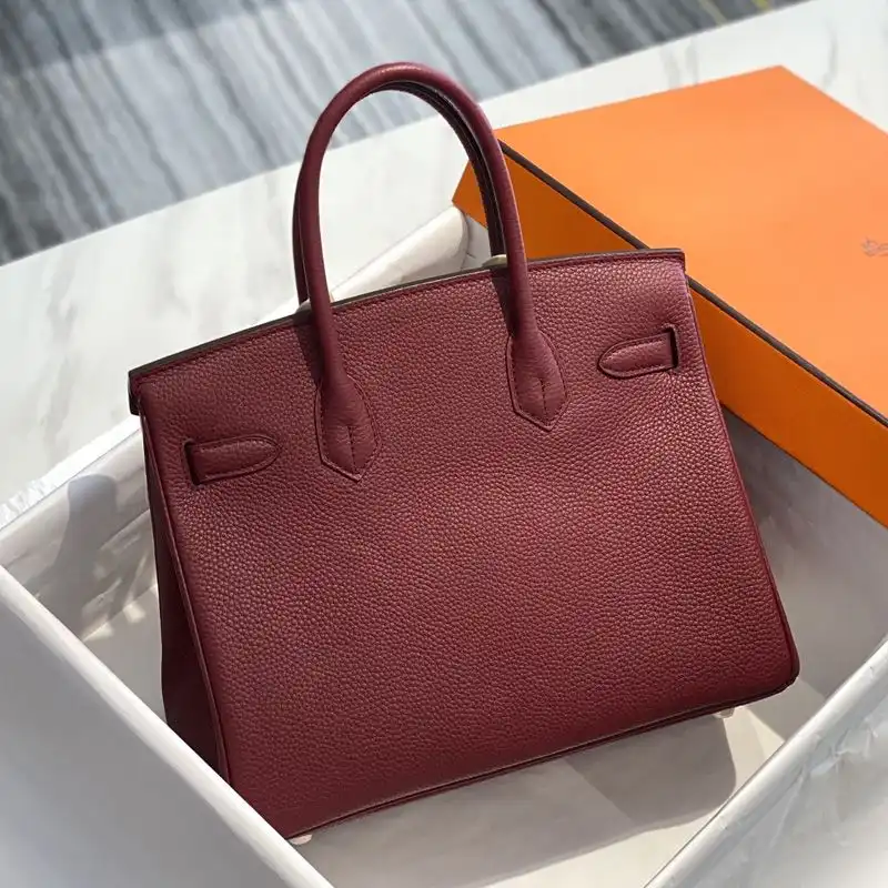 Cheap Hermes Birkin Bag Togo Leather Gold Hardware In Burgundy