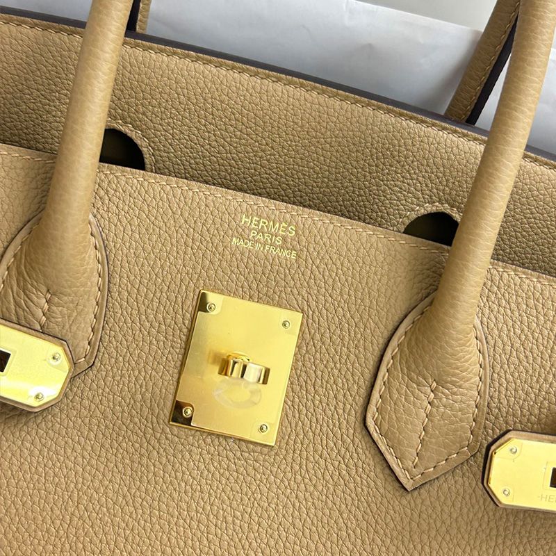 Hermes Birkin Bag Togo Leather Gold Hardware In Chai