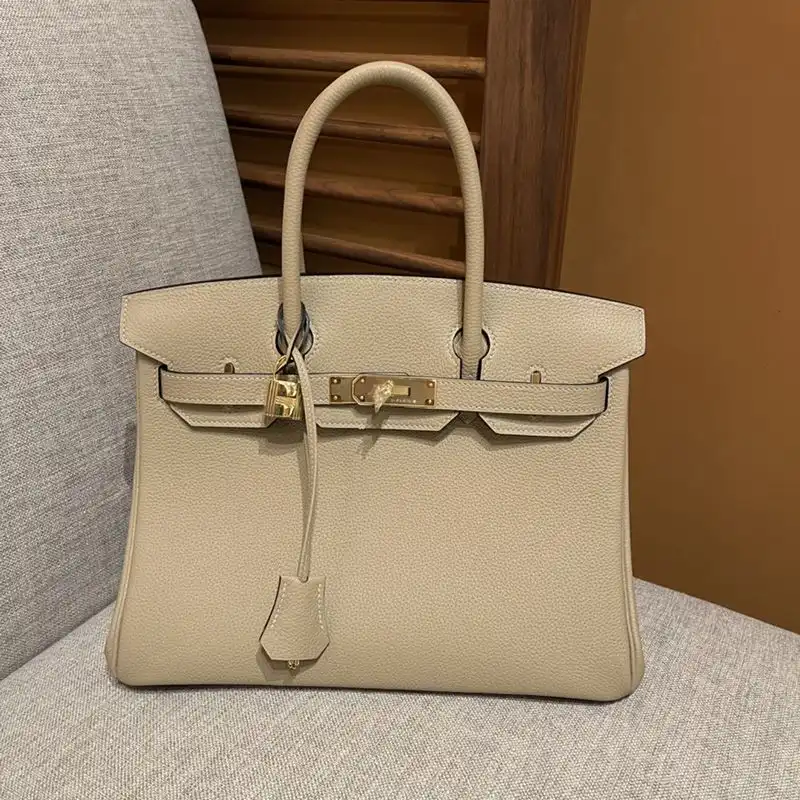 Hermes Birkin Bag Togo Leather Gold Hardware In Grey