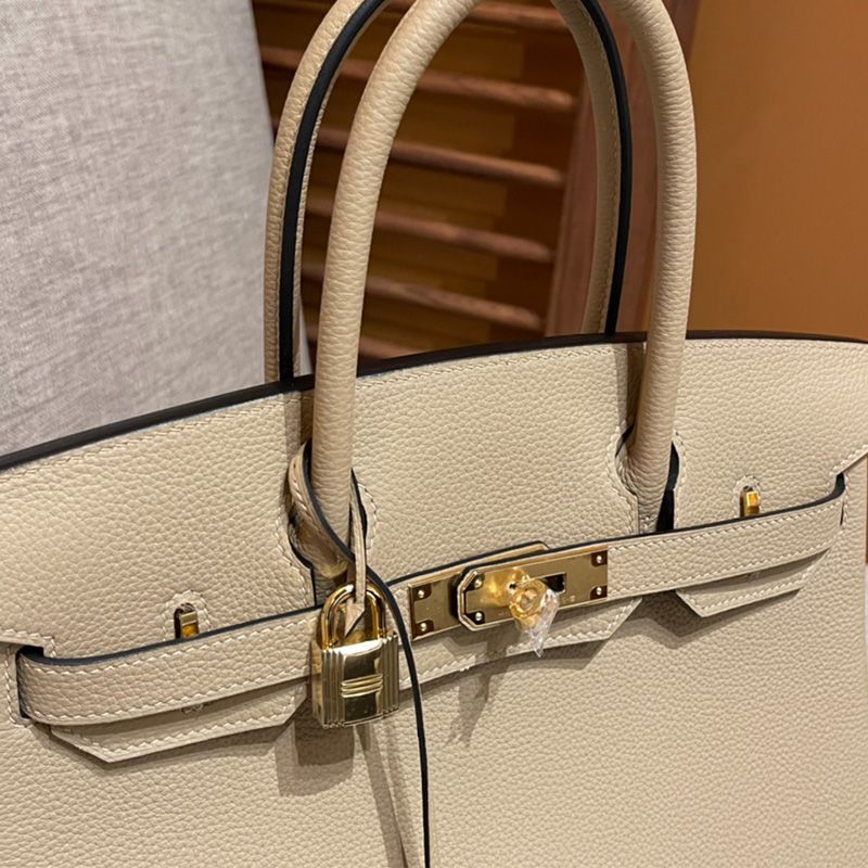 Hermes Birkin Bag Togo Leather Gold Hardware In Grey