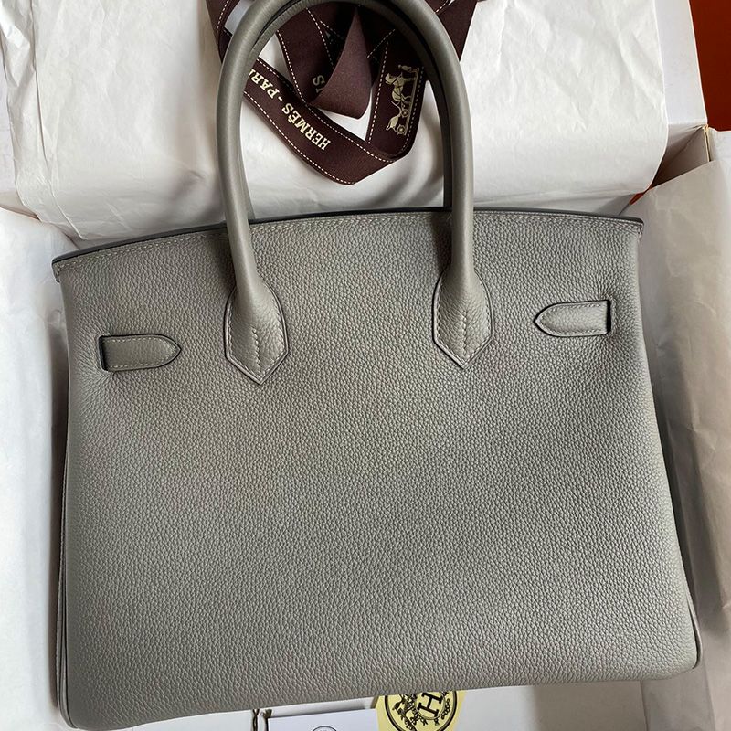 Hermes Birkin Bag Togo Leather Gold Hardware In Gris Meyer