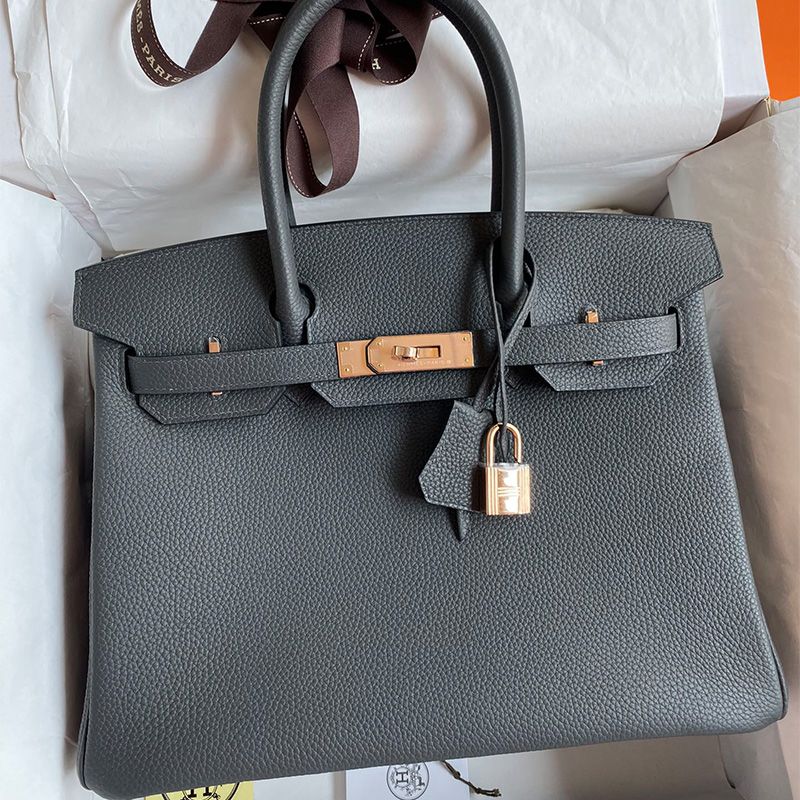 Hermes Birkin Bag Togo Leather Gold Hardware In Iron Grey