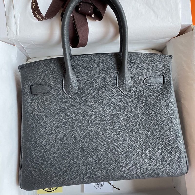 Hermes Birkin Bag Togo Leather Gold Hardware In Iron Grey