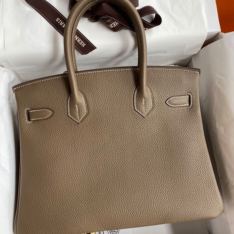 Hermes Birkin Bag Togo Leather Gold Hardware In Khaki