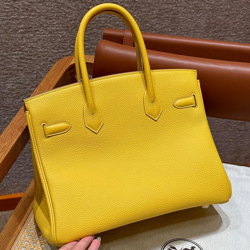 Hermes Birkin Bag Togo Leather Gold Hardware In Lemon