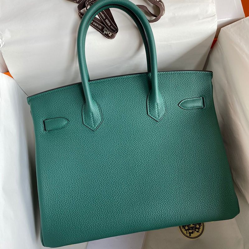 Hermes Birkin Bag Togo Leather Gold Hardware In Malachite Green