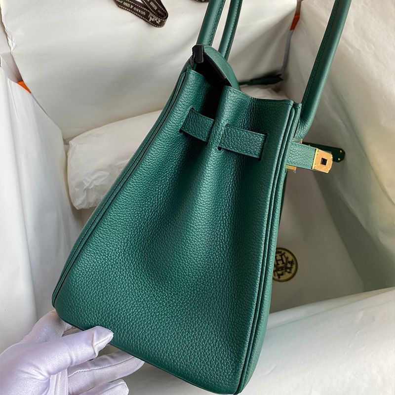 Hermes Birkin Bag Togo Leather Gold Hardware In Malachite Green