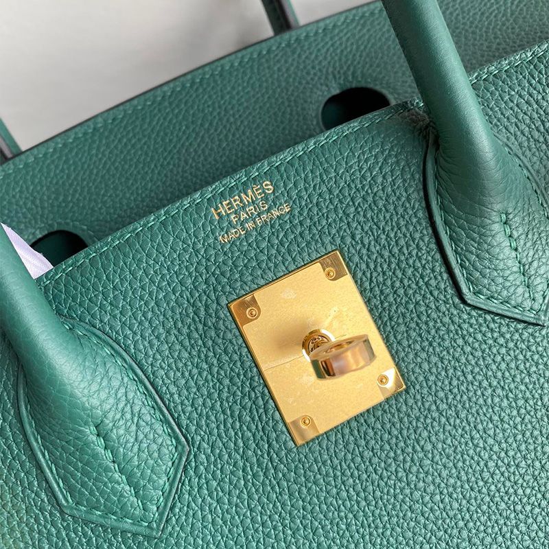 Hermes Birkin Bag Togo Leather Gold Hardware In Malachite Green