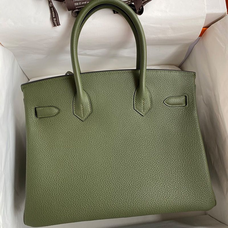 Hermes Birkin Bag Togo Leather Gold Hardware In Military Green