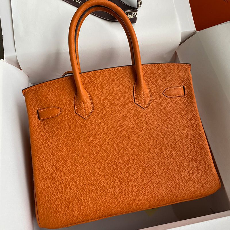 Hermes Birkin Bag Togo Leather Gold Hardware In Orange