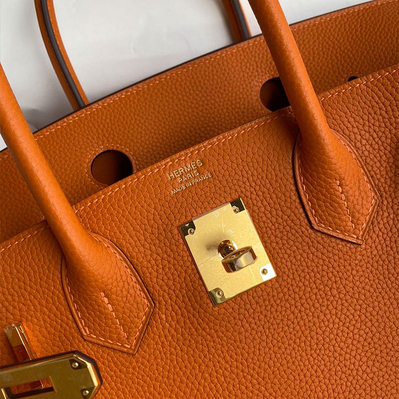 Hermes Birkin Bag Togo Leather Gold Hardware In Orange