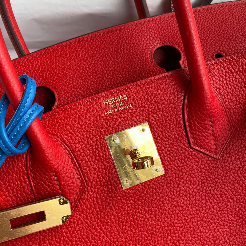 Hermes Birkin Bag Togo Leather Gold Hardware In Red