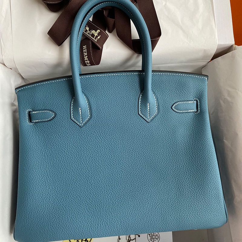 Hermes Birkin Bag Togo Leather Gold Hardware In Teal