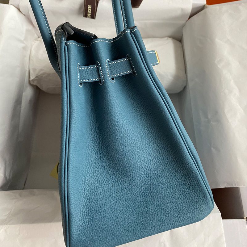 Hermes Birkin Bag Togo Leather Gold Hardware In Teal