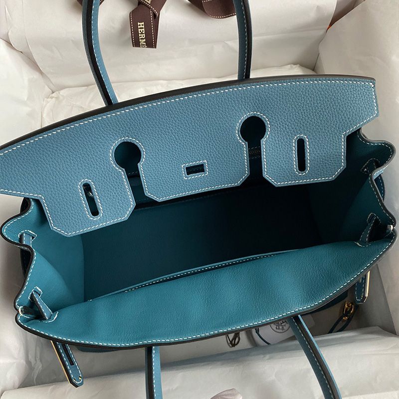 Hermes Birkin Bag Togo Leather Gold Hardware In Teal