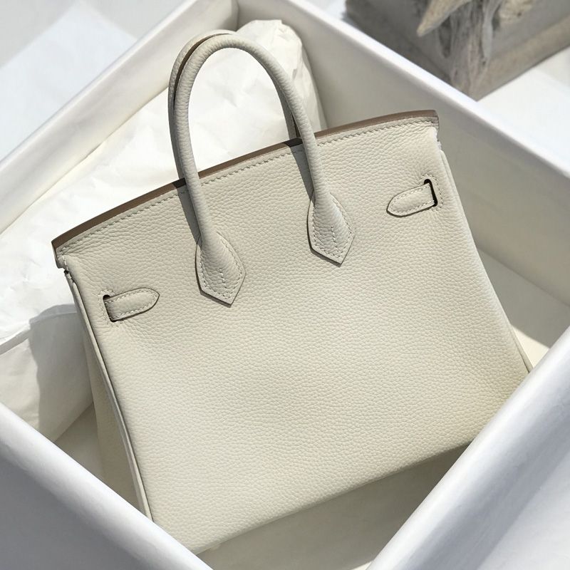 Hermes Birkin Bag Togo Leather Gold Hardware In White