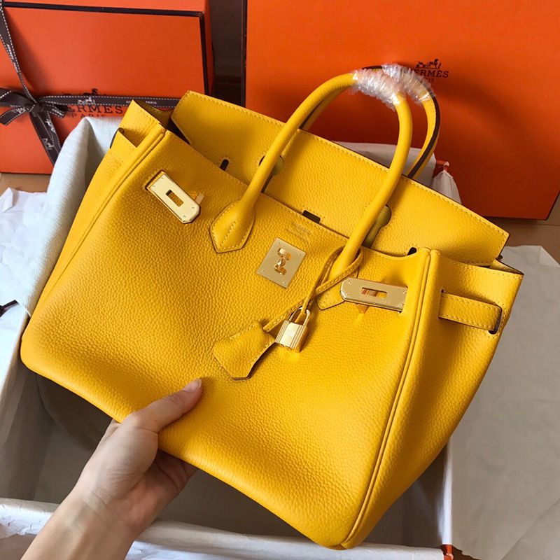 Hermes Birkin Bag Togo Leather Gold Hardware In Yellow