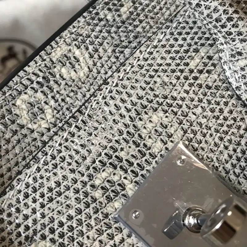 Cheap Hermes Birkin Bag Lizard Leather Palladium Hardware In White Grey