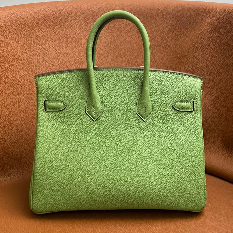 Hermes Birkin Bag Togo Leather Palladium Hardware In Avocado Green