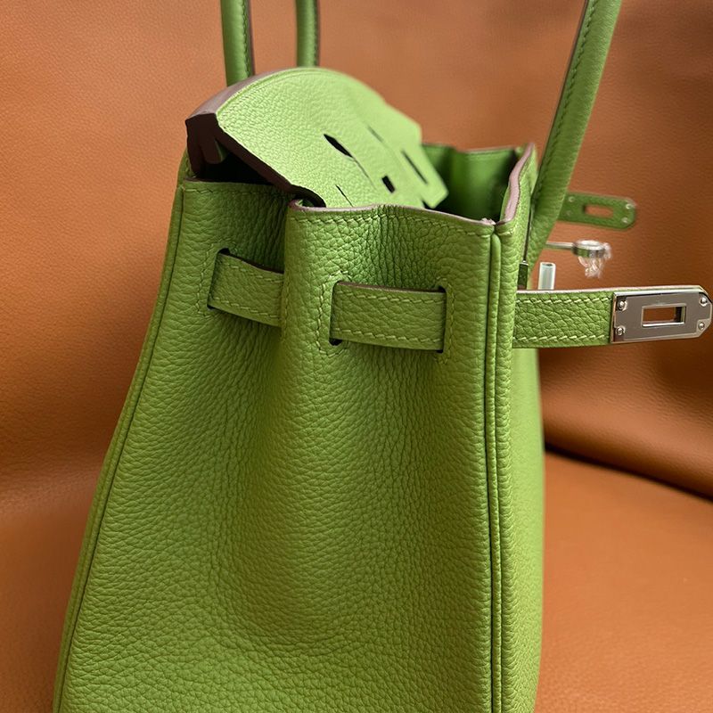 Hermes Birkin Bag Togo Leather Palladium Hardware In Avocado Green