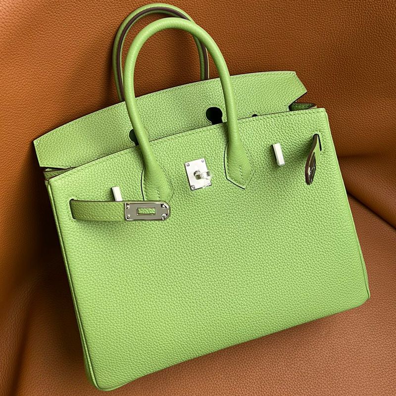 Hermes Birkin Bag Togo Leather Palladium Hardware In Avocado Green