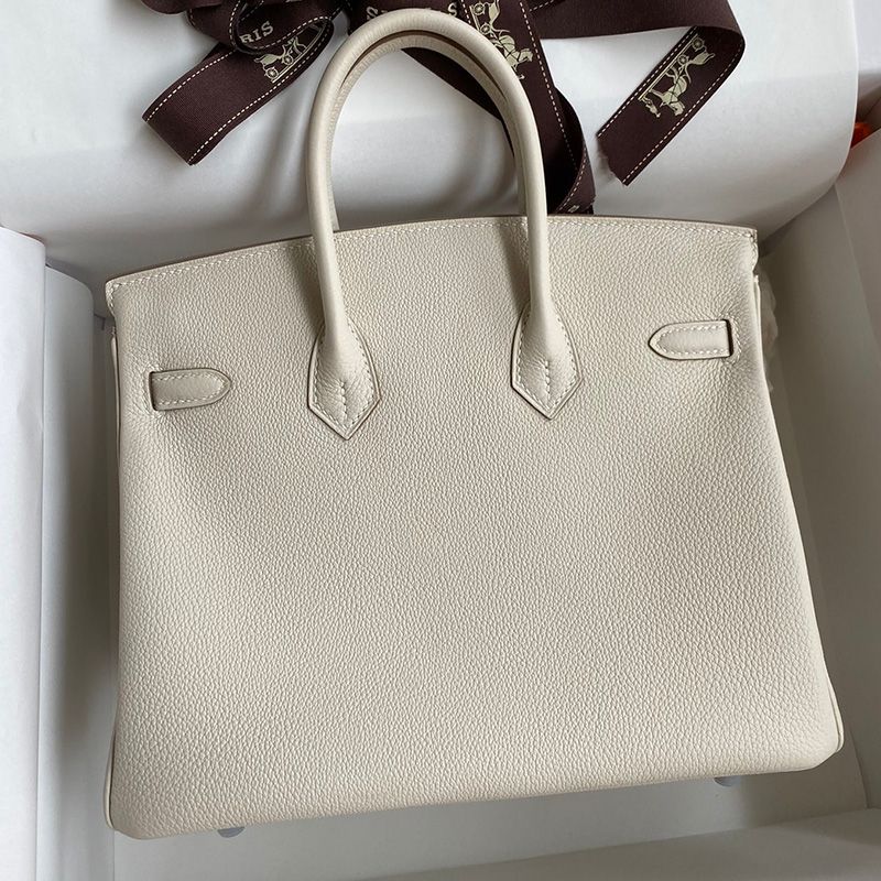 Hermes Birkin Bag Togo Leather Palladium Hardware In Beige