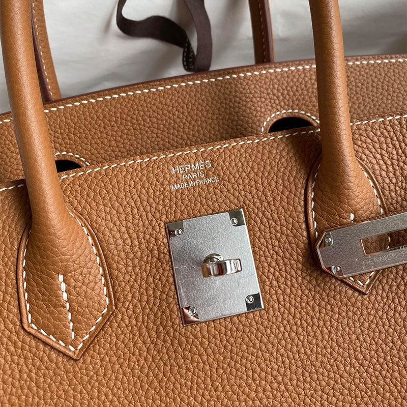 Hermes Birkin Bag Togo Leather Palladium Hardware In Brown