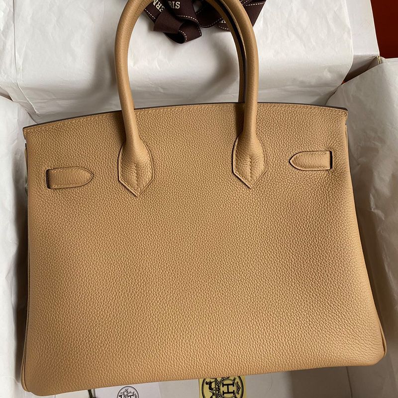 Hermes Birkin Bag Togo Leather Palladium Hardware In Chai