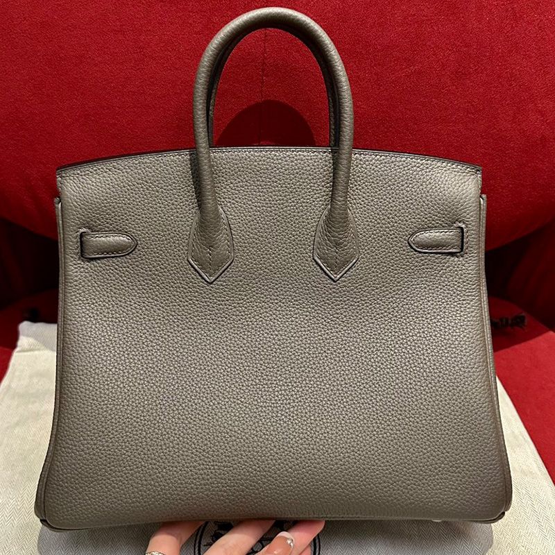 Hermes Birkin Bag Togo Leather Palladium Hardware In Etain Grey