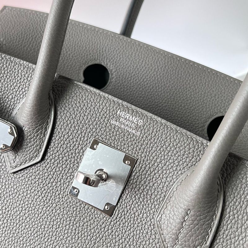 Hermes Birkin Bag Togo Leather Palladium Hardware In Gris Meyer