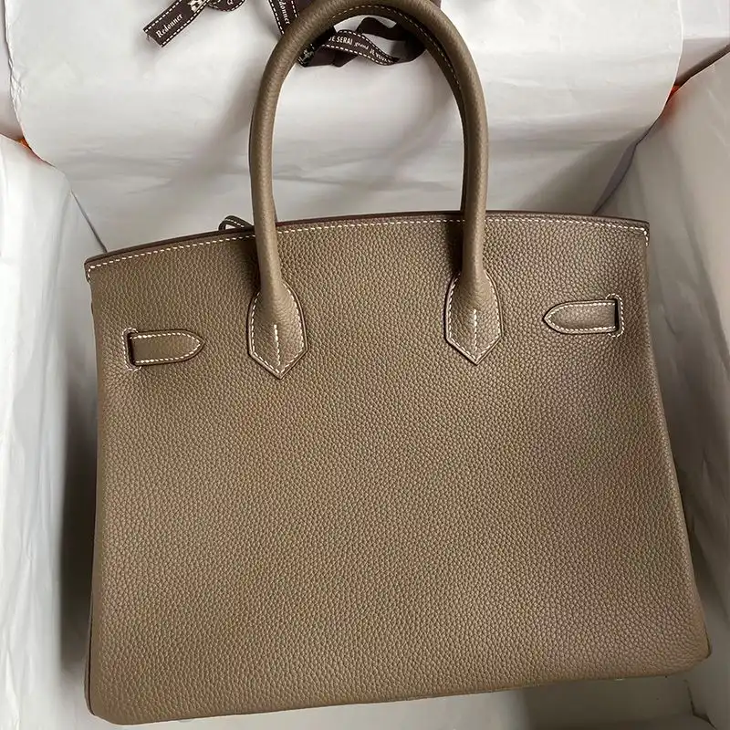 Affordable Hermes Birkin Bag Togo Leather Palladium Hardware In Khaki