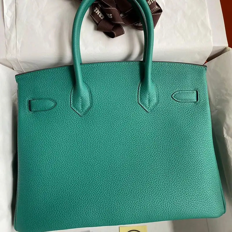 Cheap Hermes Birkin Bag Togo Leather Palladium Hardware In Malachite Green