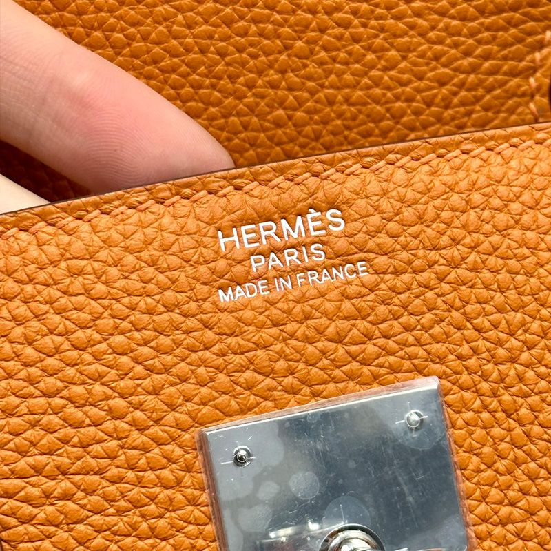 Hermes Birkin Bag Togo Leather Palladium Hardware In Orange