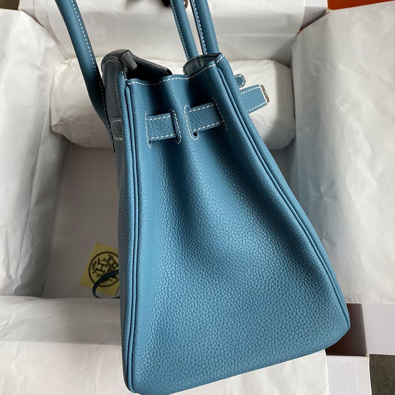 Hermes Birkin Bag Togo Leather Palladium Hardware In Teal