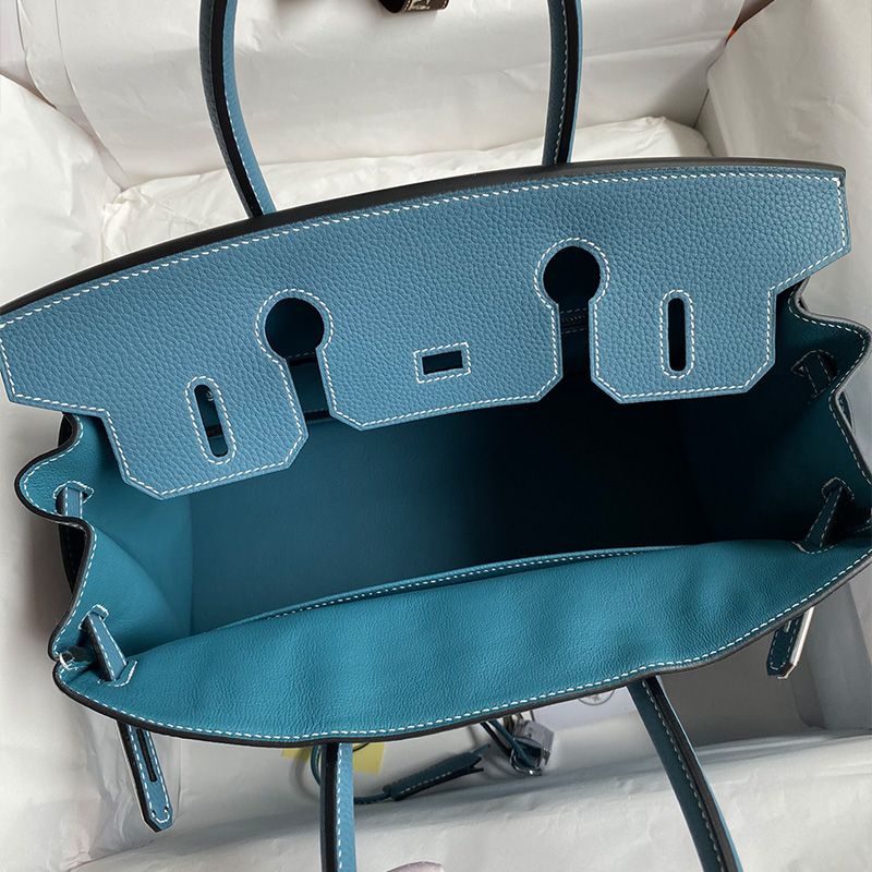 Hermes Birkin Bag Togo Leather Palladium Hardware In Teal